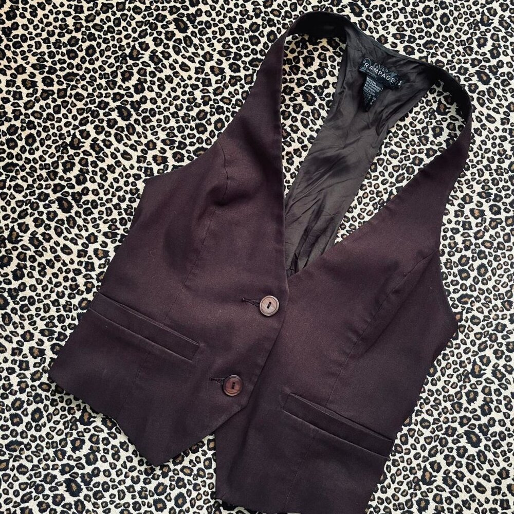 vintage brown crop vest - Picture 2 of 7